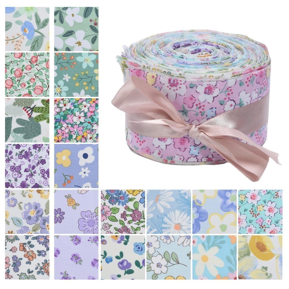 20Pcs New DIY Precuts Fabric Jelly Rolls Handmade Floral Quilting Strips Patchwork DIY Sewing Craft Needlework