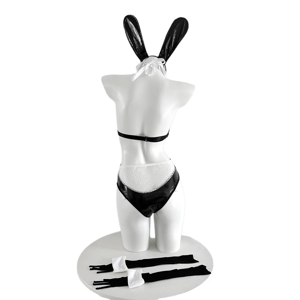 Bunny Girl Sexy Cosplay Rabbit Bunny PU Leather Moe Erotic Erotic Underwear Bodyco Cute Costume Disguise Photography Halloween One Size Headband Tops