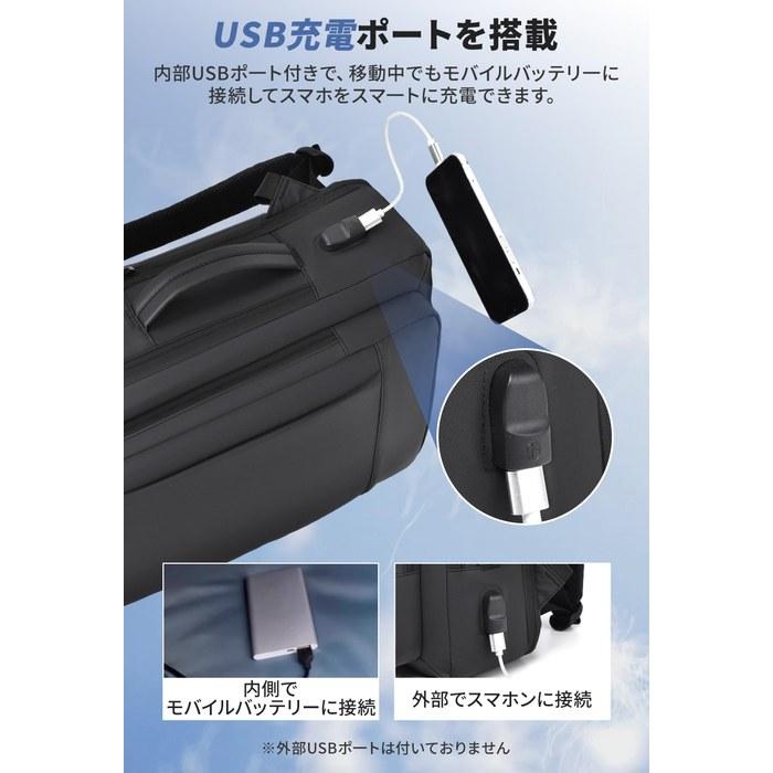 [Fukuta] Business Backpack Men's Expandable & Waterproof 20-30L Lightweight 750g (Black) Medium