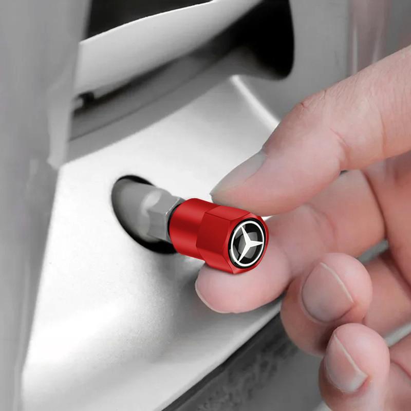 CRT1 Car Tire Valve caps Emblem metal sticker For Mercedes Benz W203 W204 W168 GLC GLE CLA accessories Interior Mouldings YZQMM-BENC