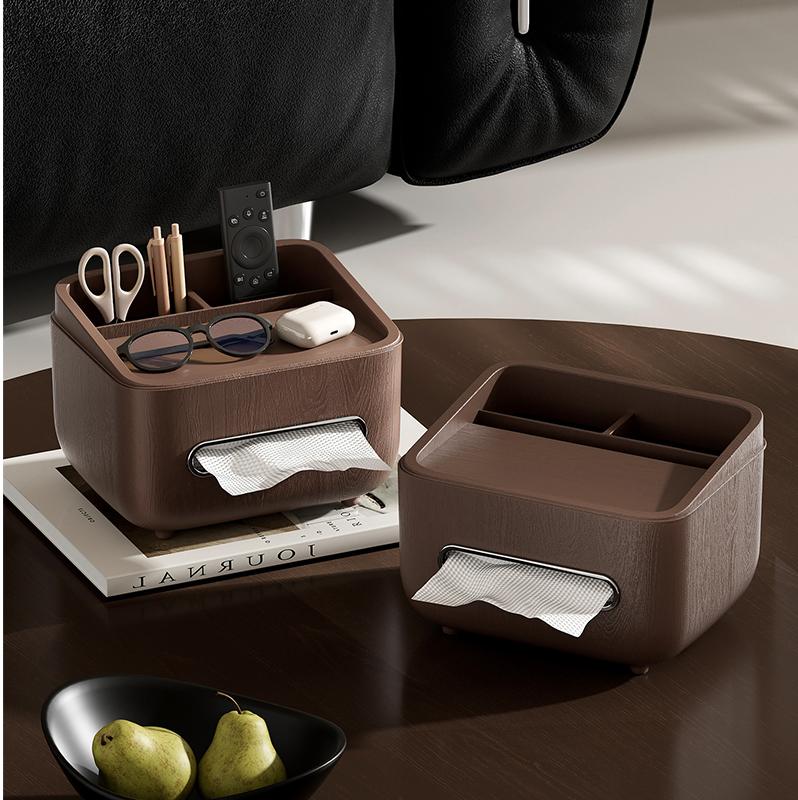 Paper towel holder and storage box-modern farmhouse style rectangular plastic box with paper towel holder