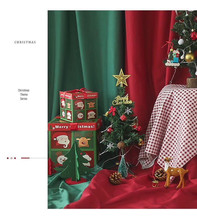 Dark Green & Wine Red Solid Color Christmas Photo Backdrop for Live Streams & Kids Photography