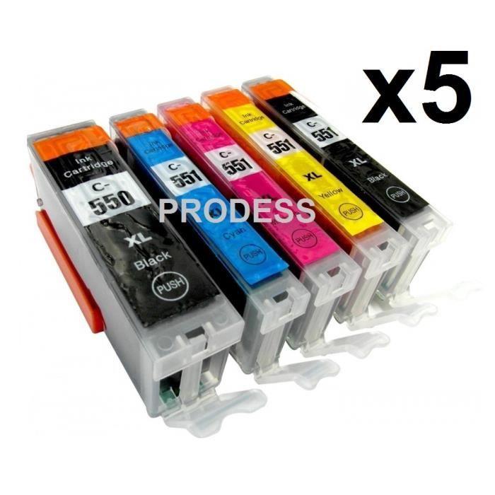 

Kit de 5 cartouches compatibles Canon PGI 550 CLI 551 pour MG 5550