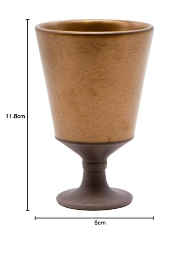 Mino Ware, Marushin Seito, Ceramic Wine Cup, Approx. 150ml, Approx. 12cm Tall, Deprez Chouette, Gold, Brown, Made In Japan, 459-0003