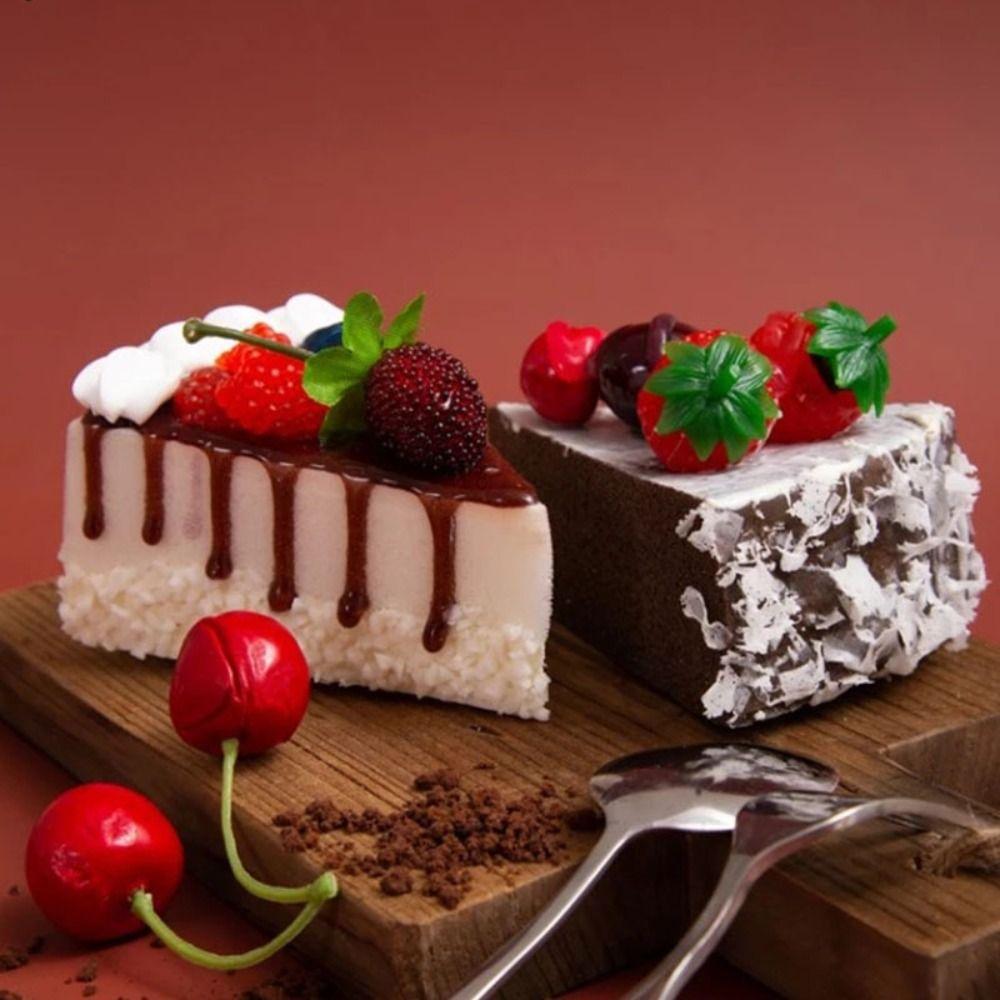 PU Material Cake Model Triangular Cake Desktop Ornament Creative Kids Toys  Party Decoration