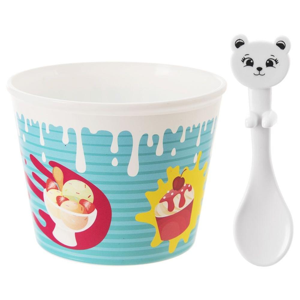 4x Ice Cream Cups with Spoons for Ice Cream Dessert Bowls for Children Set