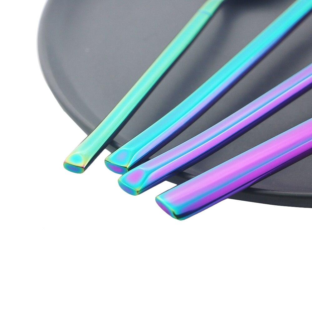 6Pcs Gold Cutlery Set Stainless Steel Dinnerware Set Knife Dessert Fork Coffee Spoon Tableware Family Kitchen Flatware Silverware