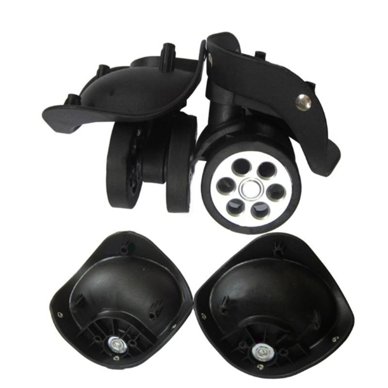 4 Stück Gummi-Trolley-Rollen Ersatz für Gepäckbox 60x12mm/55x12mm Schwerlast-Kofferrolle 360 Grad Schwenkbares Set