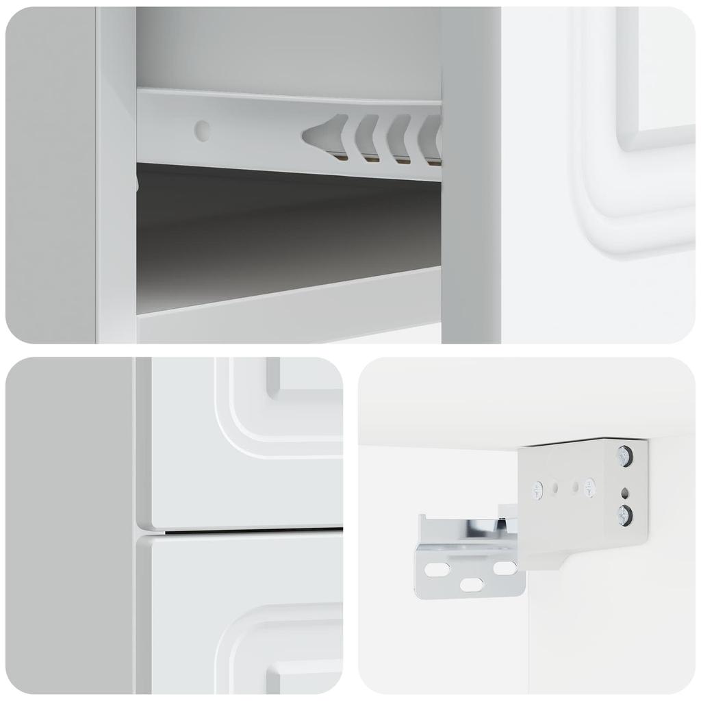 Wall Mounted Nightstand White 34.5 x 33 x 40 cm Particleboard