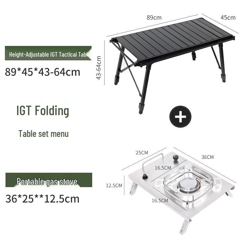 Outdoor Foldable Height-Adjustable Aluminum Table: Portable Roll-Up for BBQ, Picnic, or Dining