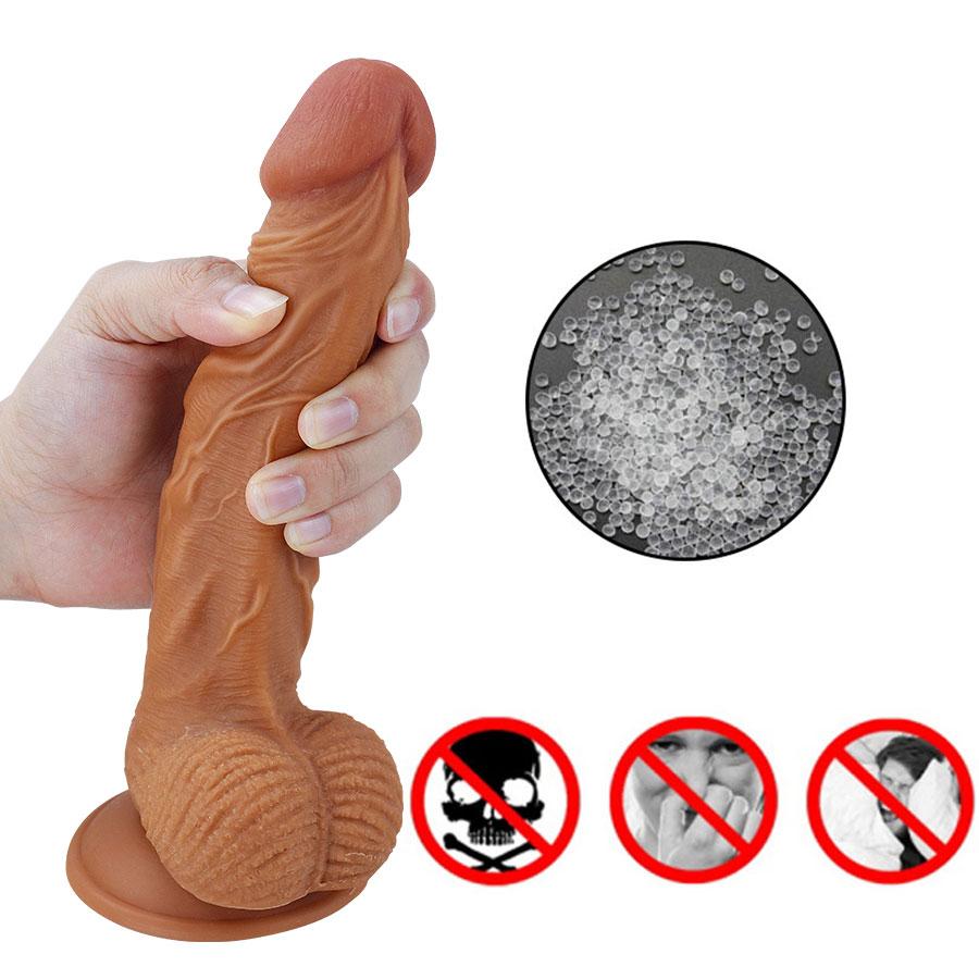 Skin Feeling Realistic Dildo για γυναίκες Μαλακό τεράστιο πέος με βεντούζα Γυναικεία Αυνανισμός Lesbain Παιχνίδια πρωκτικού σεξ για ενήλικες 18+