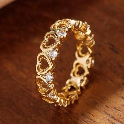 Δαχτυλίδι Hollow Hearts για Γυναικεία Χρυσό Χρώμα Διαθέσιμο Καθημερινά Έξοχα Γυναικεία Αξεσουάρ Κορίτσια Δώρο Μόδα Κοσμήματα