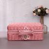 Portable Travel Toiletry Makeup Bag Woven Ratton Gift Box Cosmetic Organizer Large Capacity for Women Girls