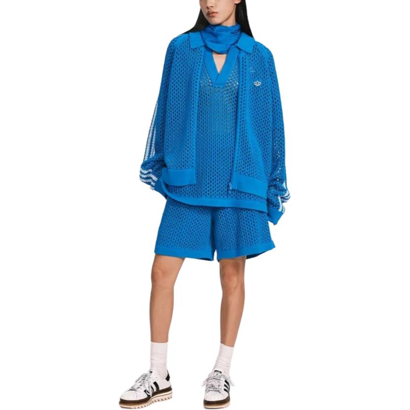 adidas X Edison Chen Pantaloncini all'uncinetto Blu Unisex Streetwear JF4272