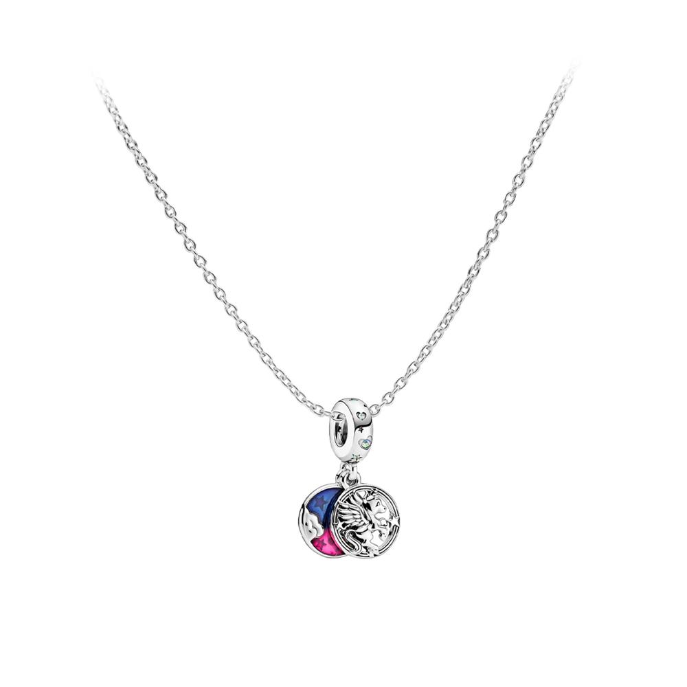 Pandora Dreamy Pegasus Set 925 Silver Necklace Unisex necklace ZT24101510A F,Dreamy Flying Horse Set