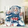 G-Gawr Gura Anime Throw Soft Flannel Throw Blanket, Lightweight Breathable Summer Nap Blanket For Sofa Home Travel Cozy Decor