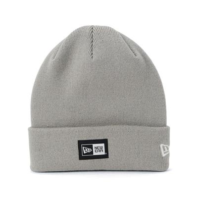 Basic Cuff Knit 14873981 N139KT244NE01 Gray Box Logo Cuff Hat Special Winter Camping Free Everyday Wear [New Era] - Edition, Stylish, Streetwear,