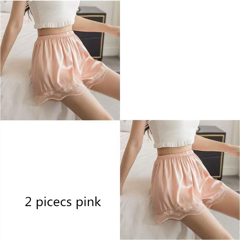 Women Home Safety Pants Ice Silk Lace Anti-running Light Shorts Lady Summer Loose Thin Bottoming Culottes Sexy Underwear Breathable