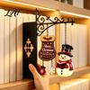 Holiday Home Library Ornaments Christmas Bookshelf Hanging Light Snowman Book Nook Lamp Metal Floating Display Holders Lantern Decor Ornament