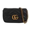 [Usado] Bolsa de Ombro com Corrente e Logo Dourado GG Marmont Acolchoada em Couro Carteira Mini - Muito Bom #16DSXTS