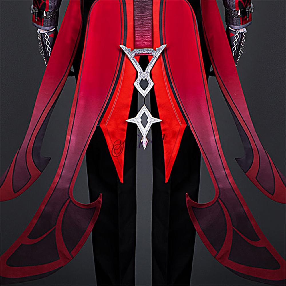 Game Diluc Red Dead Of Night Cosplay Costume Wig Shoes Anime Diluc Cosplay Clothes New Skin