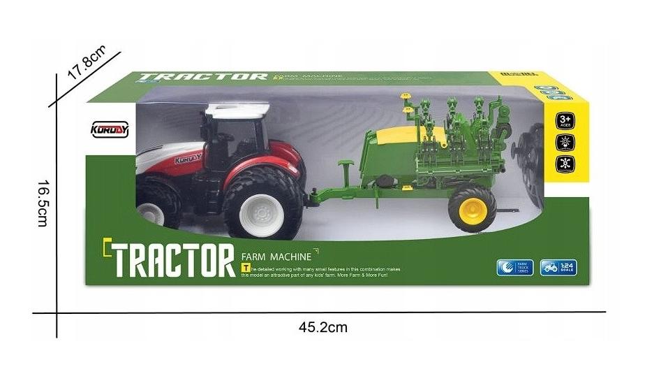 Large Remote Controlled Red Tractor Agricultural Machine Fun Little Farmer