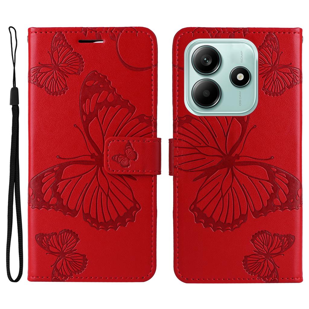 For Xiaomi Redmi Note 14 5G Wallet Case Floral Butterfly Imprinted Leather Phone Cover Stand