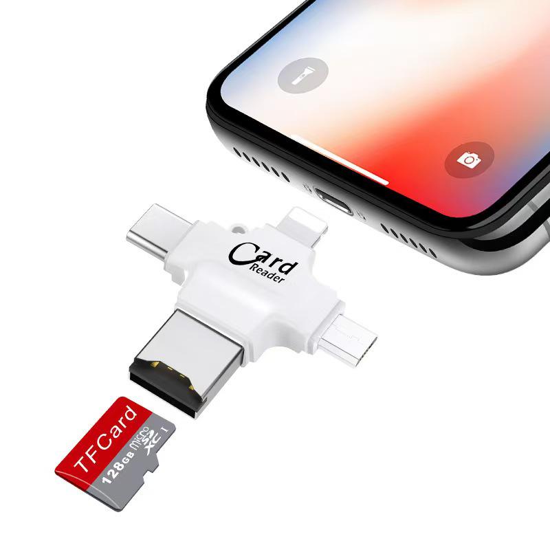 Dual-Port Metal Card Reader for Android, iOS, and Type-C Devices