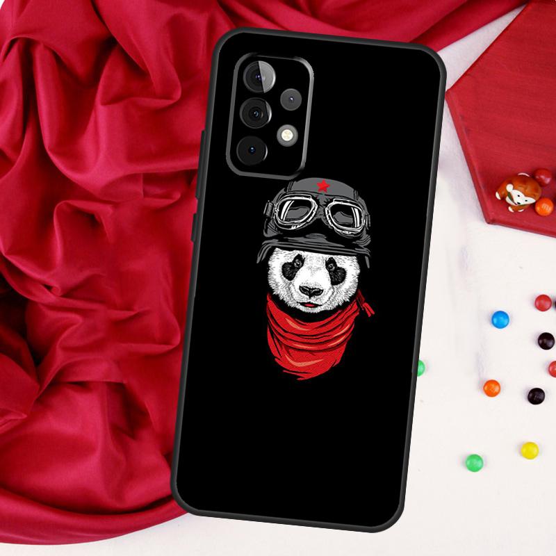Cartoon Cute Panda Bear For Samsung Galaxy A15 A55 A53 A33 A35 A22 A32 A52 A54 A34 A14 A56 A36 A26 A16 A05 A06 Case