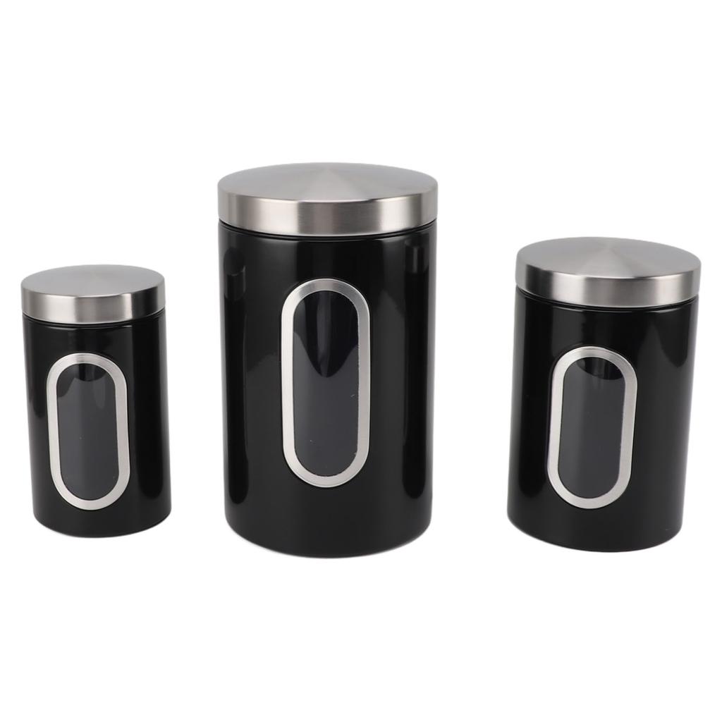 3PCS Kitchen Canisters Set Kitchen Jars With See Window Airtight Coffee Container Tea Organizer