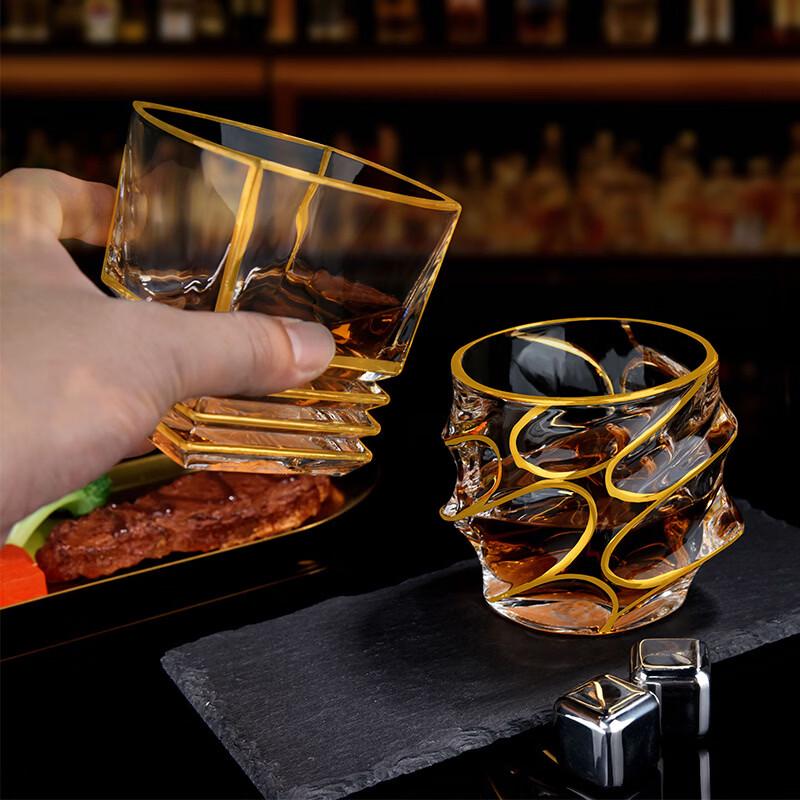 Shangqi Nordic Gold-Rimmed Whiskey Glass
