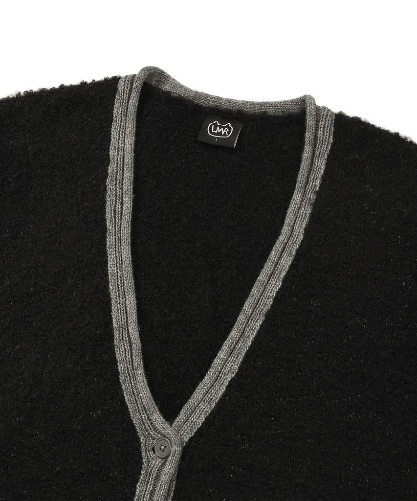LMR Contrast Point Boucle Cardigan Black