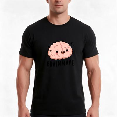 Brain Wave Funny Anatomy Puns Tshirt Summer Casual Cotton Tee Oversized Streetwear Tops Vintage Graphic Print 100 Cotton