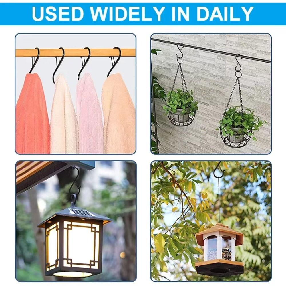 10Pcs Windproof Kitchen Pot Rack Hooks S-Shape Garden Hanging Clasp Bathroom Accessories