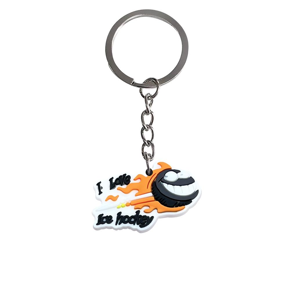 Hockey Backpack Charms: PVC Keychain Pendants, Soft Rubber DIY Ornaments, Small Gift Keychains
