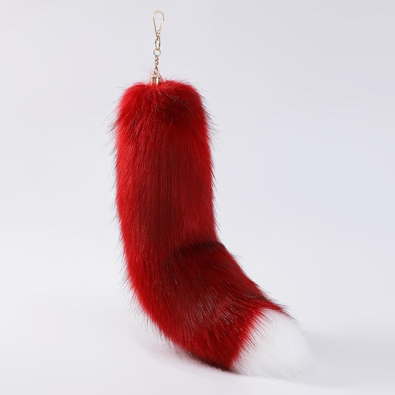 Faux Fur Fox Tail Bag Charm - Schoolbag & Car Keychain Accessory