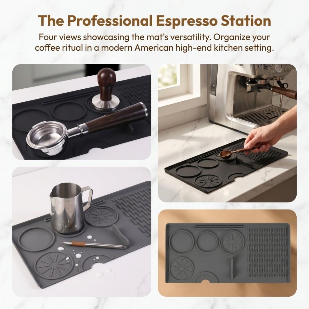 Waterproof Coffee Tamper Mat Silicone Tamping Cushion Coffeeware Espresso Tamping Mat  Cafe Use