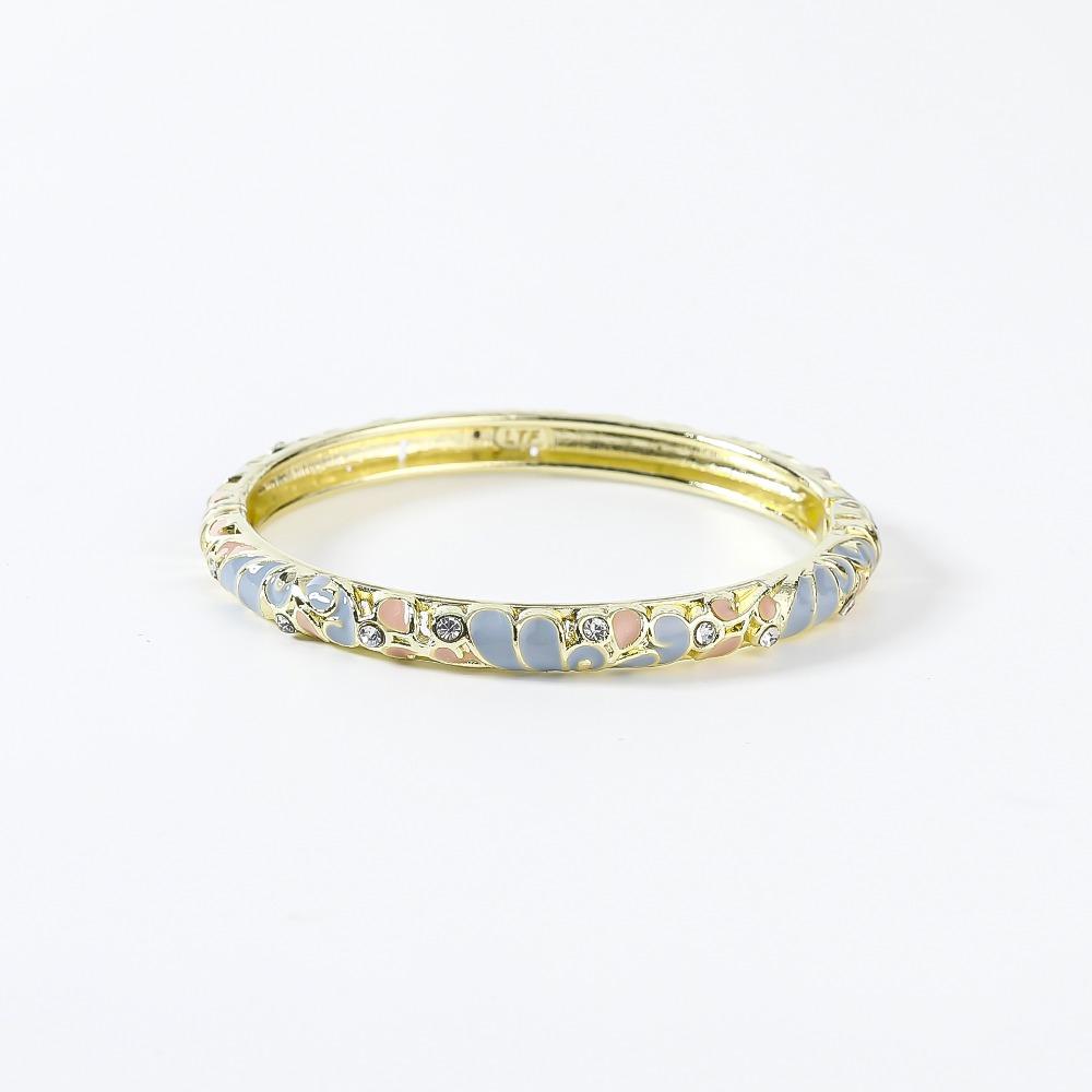 Enamel Vintage Cloisonne Bangle Traditional Women's Hand Bracelet Dainty Flower Bangle Ladies