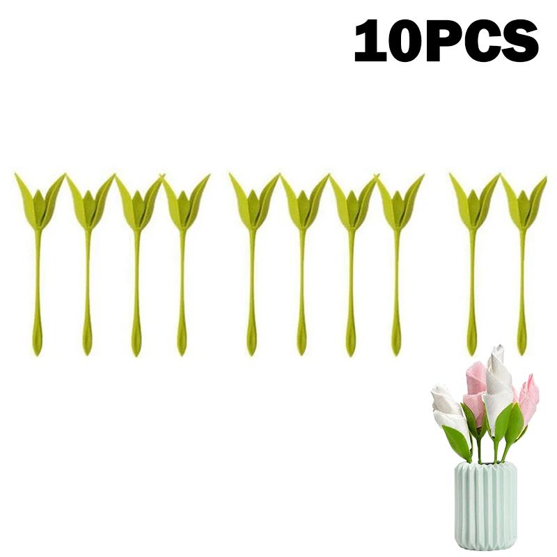 

10-50Pcs Tulip Floral Napkin Holders Elegant Wedding Party Table Decorations Daily Fashionable Napkin Rings Holder Set AS SHOW