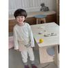 Kids Organic Cotton Pajama Set Long Sleeve Homewear Boys Girls Soft Solid Color
