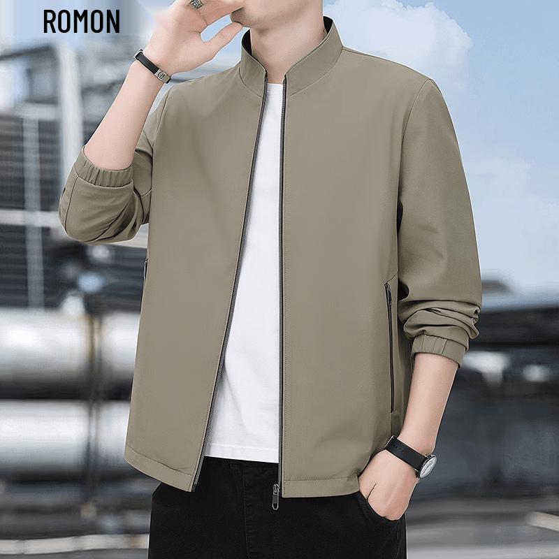 Romon Men s Stand Collar Casual Jacket L