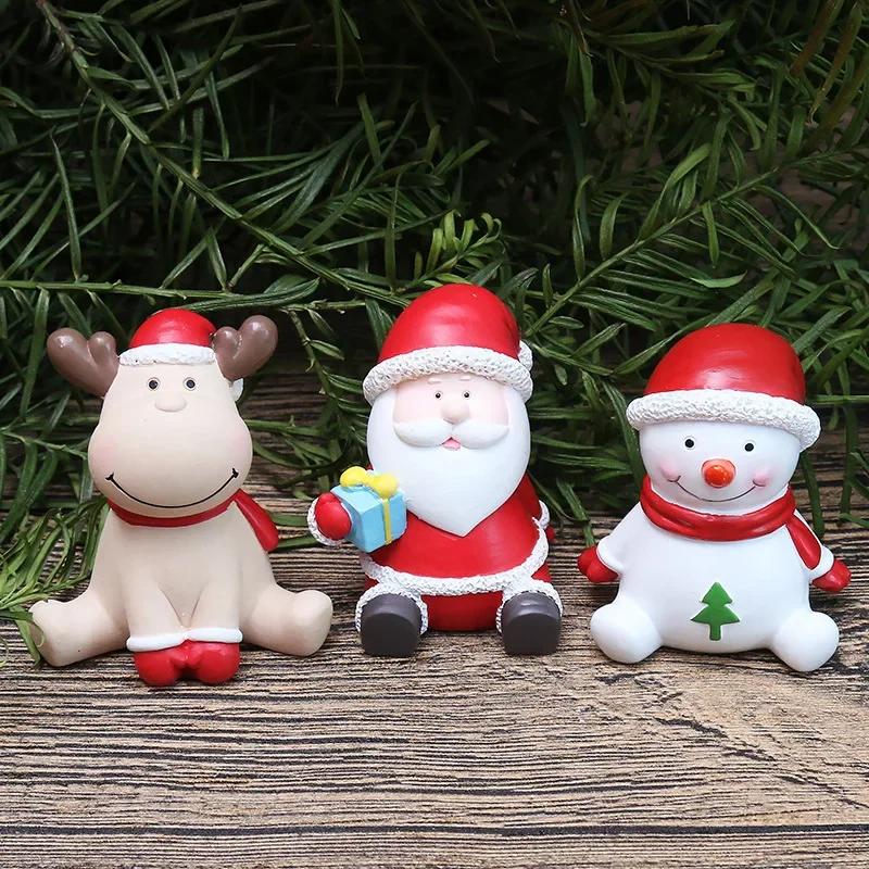 Christmas Old Man Snowman Ornaments Mini Resin Ornament Resin Craft Decoration Gift Present Doll Doll