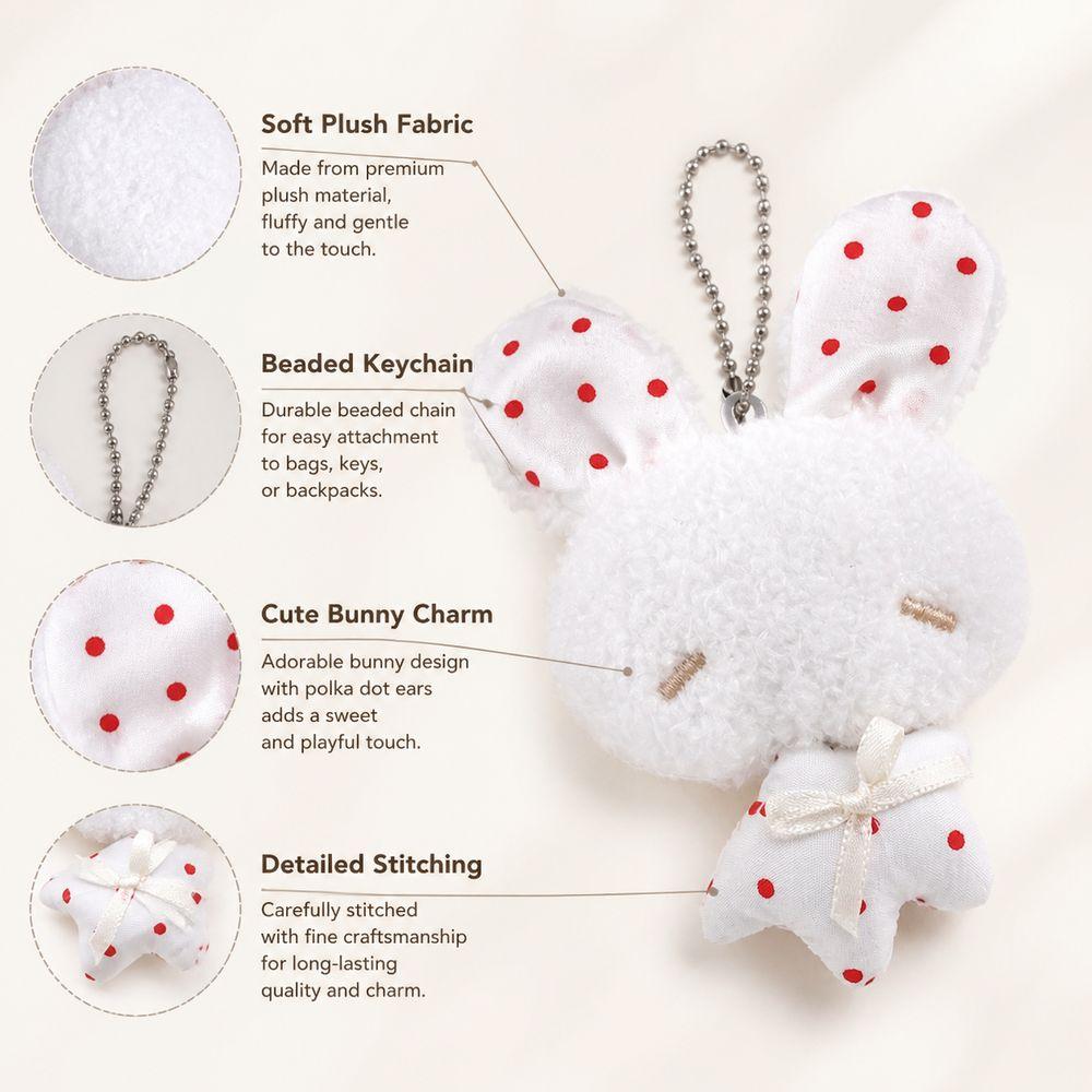 Soft Stuffed Plush Bunny Keychain Bead Chain Stuffed Bag Charm Cute Backpack Pendant Backpack