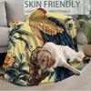1pc Vintage Phoenix & Peony Floral Print Throw Blanket, 60x80 Inch, Soft Fabric, Single-Sided Design, All-Season Cozy Sofa