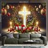 2D Christmas Begins With Christ Cross Backdrop, Religious Holiday Party Photography Banner