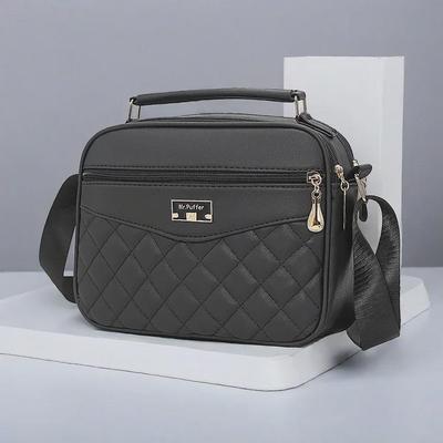 Borsa a Tracolla da Donna - Nuovo Design Quadrato a Diamante Ricamato in PU 2025