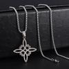 Fashion Charm Witch Knot Necklace Stainless Steel Irish Celtic Knot Pendant Witchcraft Amulet Magical Jewelry Gift for Girls