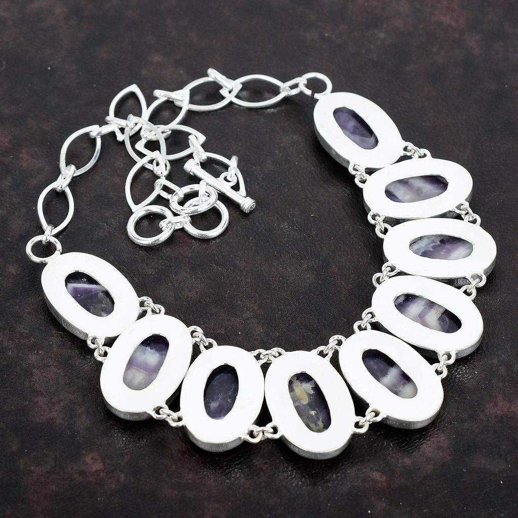 Collier améthyste chevron collier en argent sterling 925 collier chaîne ajustable fait main bijoux en pierres précieuses cadeaux de fiançailles collier élégant