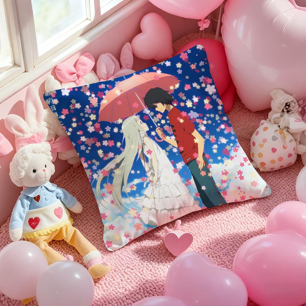 Romantic Anime A-AnohanaS Cushion Cover Pattern Printed Pillowcase for Living Room Sofa Cushion Cover & Bedroom Decor