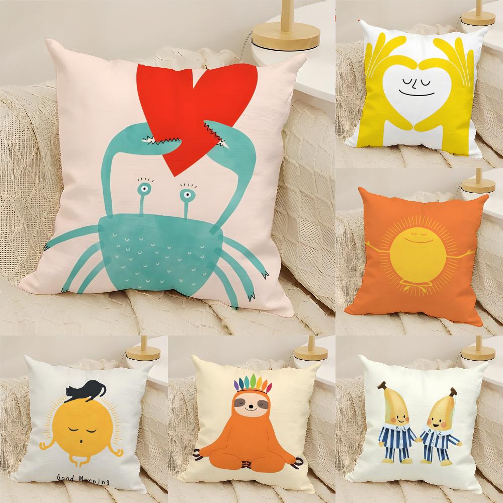 3 Fun Cartoon School Patterns For Children Pillow Case Home Living Room Decoration Linen Pillowcover Pillow Cases Cushion Cover